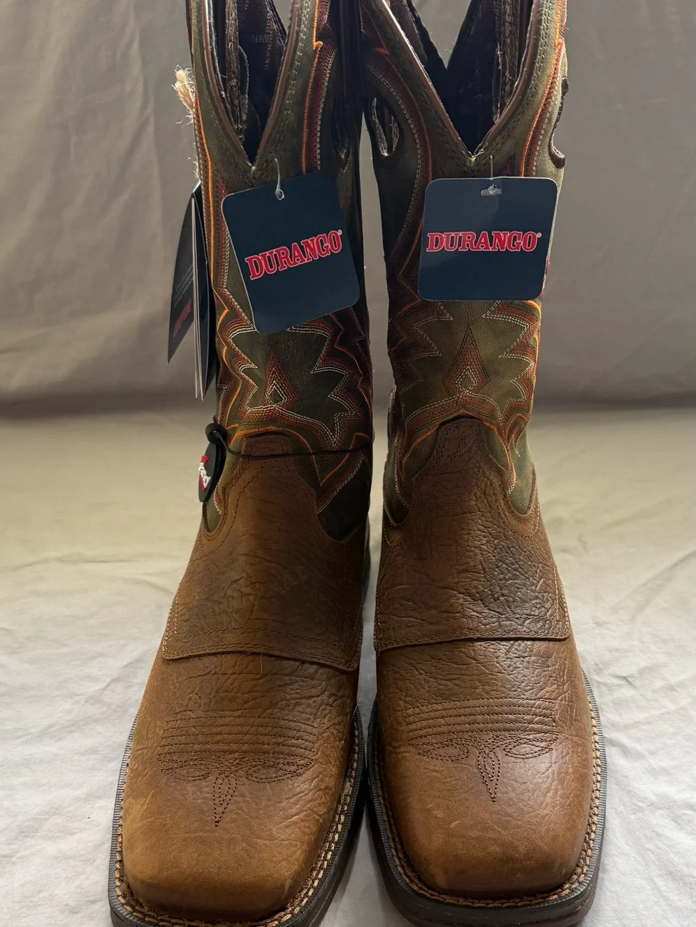 Durango Brown and Green Leather Western Boots